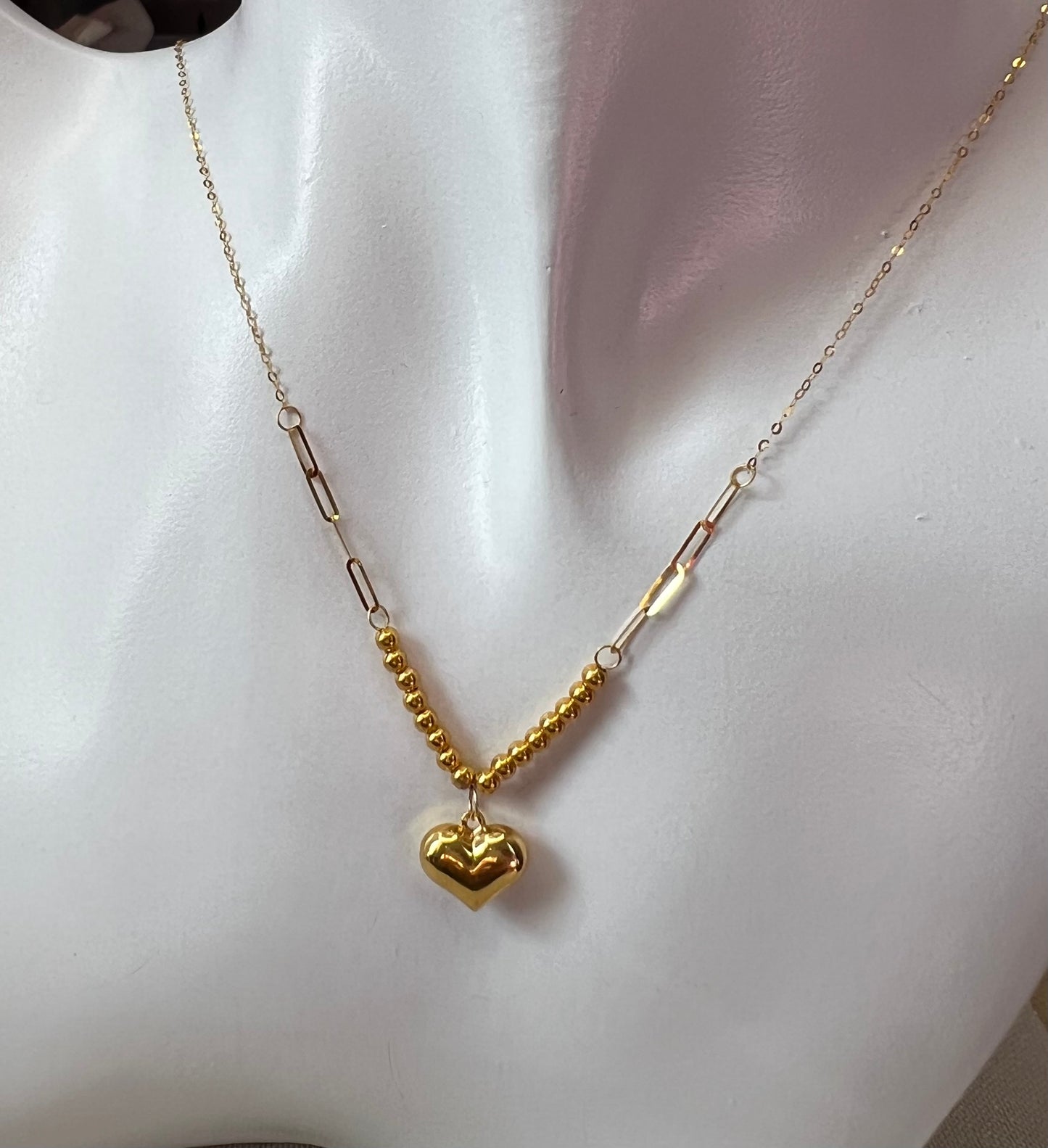 Pure 18ct gold Dainty heart necklace