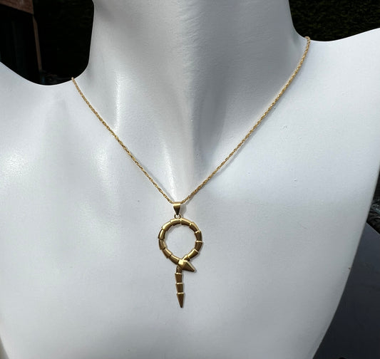 Pure 18ct  Gold Snake Necklace